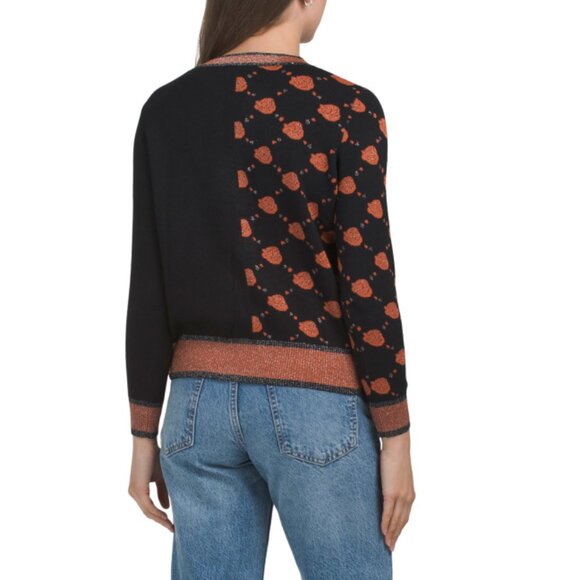 NANCY YANG Orange Patterned Cardigan - Picture 2 of 2